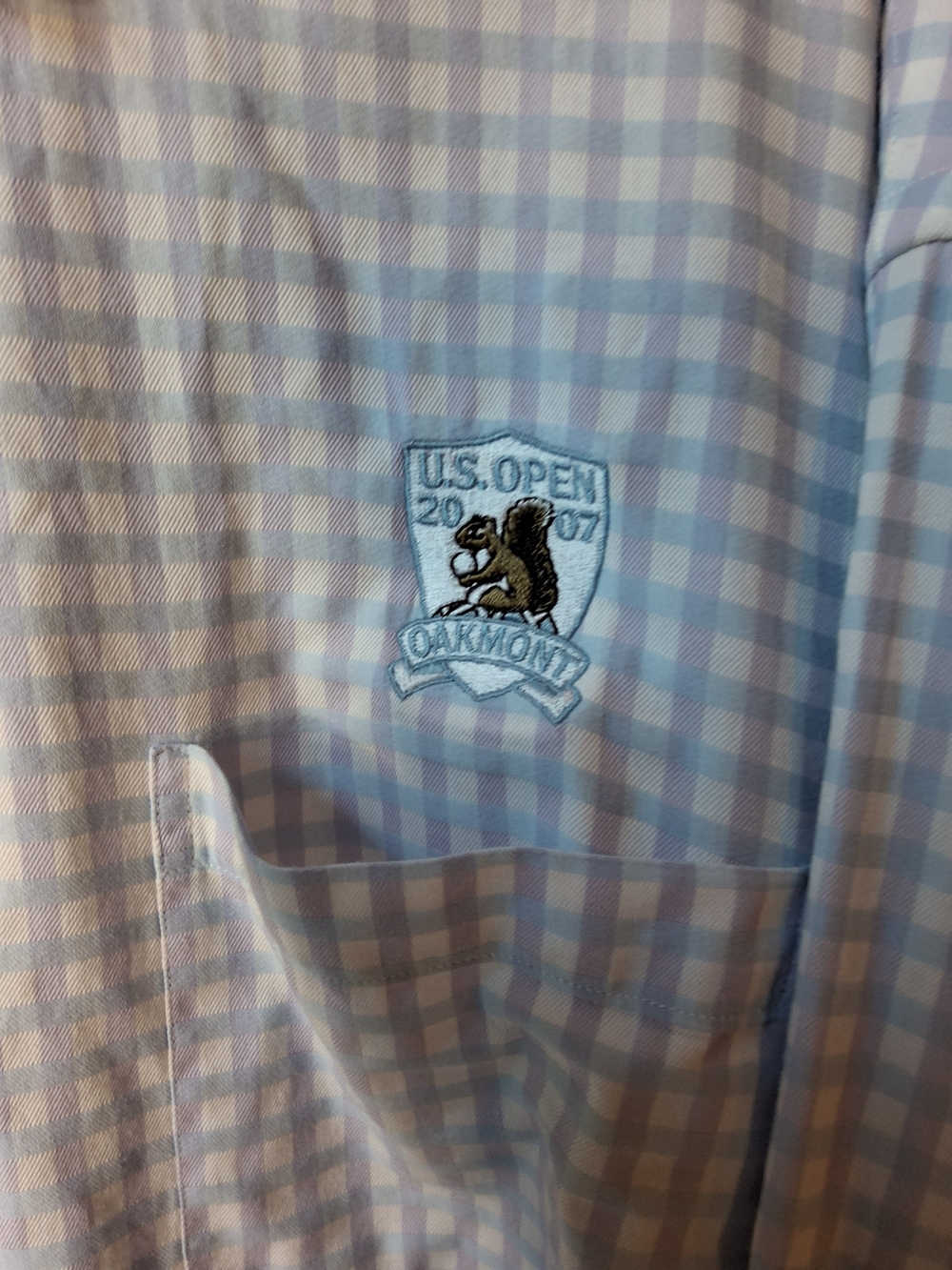Fairway & Greene 2007 US OPEN Light Blue and White Gingham Dress Shirt - Picture 2 of 4
